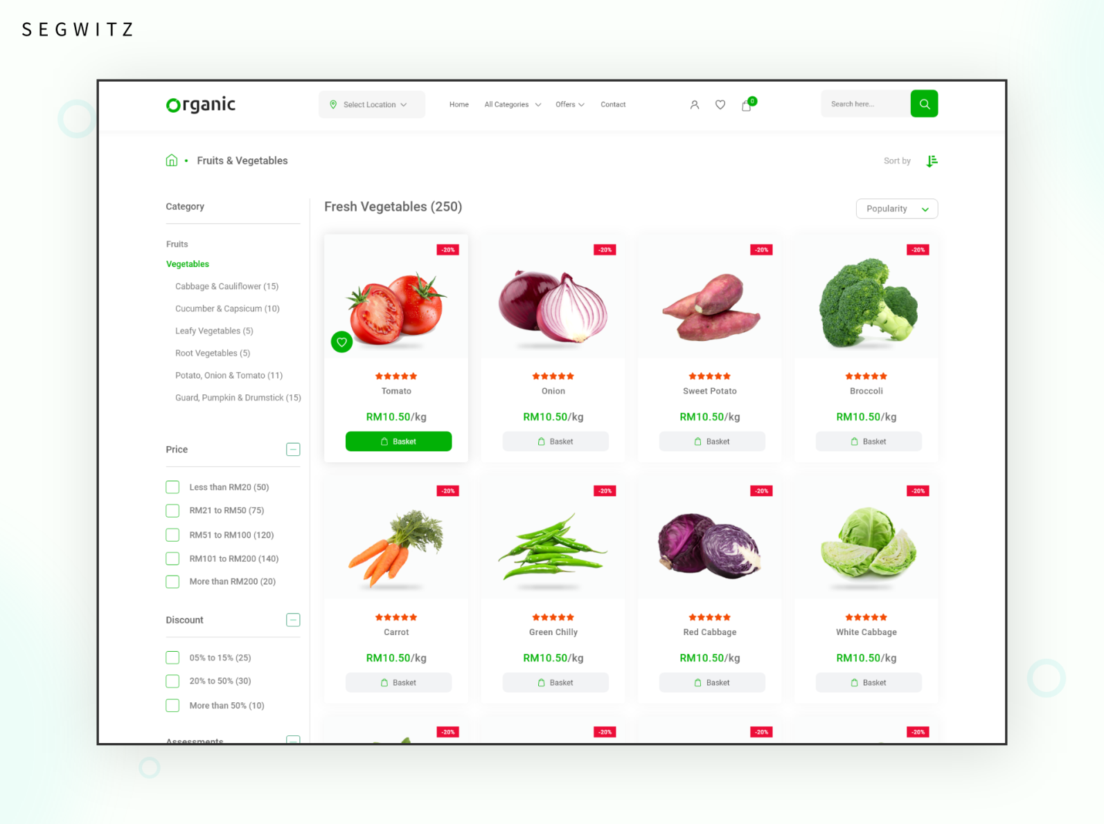 Organic Food eCommerce UI by Segwitz on Dribbble