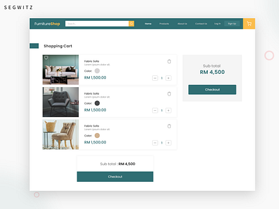 Furniture store web ui/ux