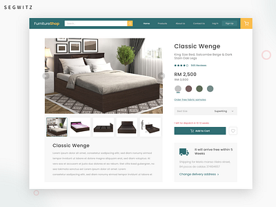 Furniture store ecommerce web ui/ux