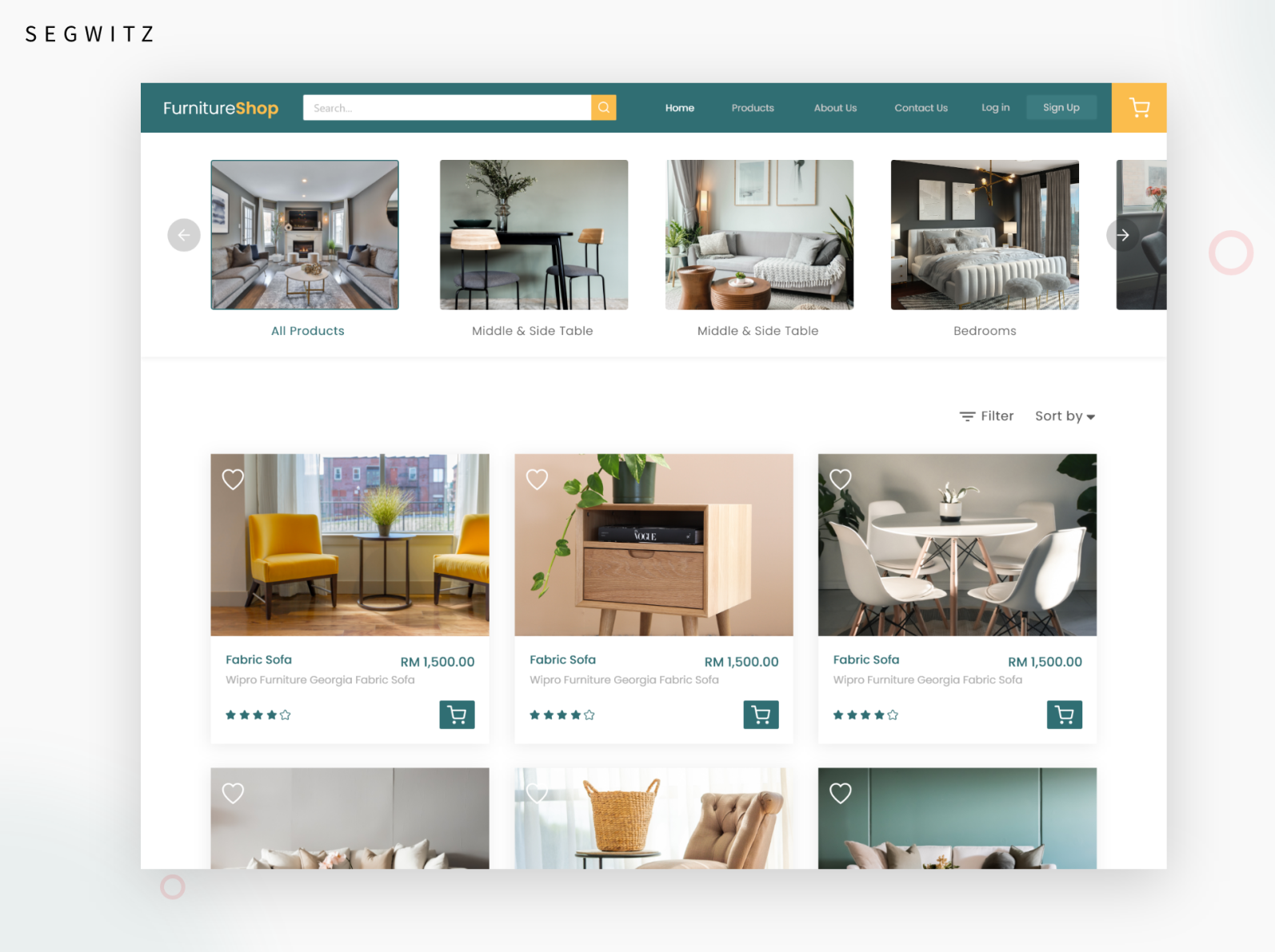 Furniture store ecommerce web ui/ux by Segwitz on Dribbble
