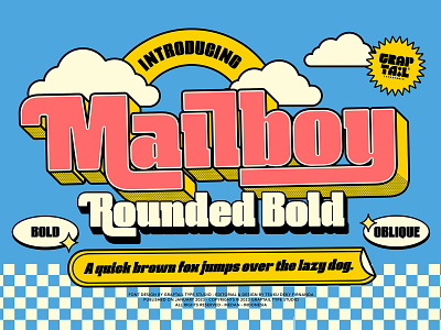 Mailboy - Rounded Bold branding culture features illustration ligatures opentype poster retro design typeface typogaphy