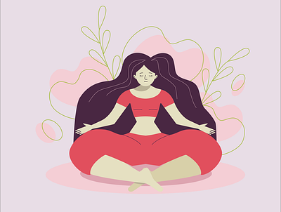 Yoga Time design flat girl illustration lotus vector vectorart yoga yoga pose