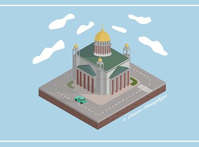 Isometric Saint-Petersburg. cathedral flat illustration illustration isaac isometric isometric art isometric illustration russia saint petersburg vector