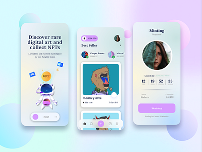 NFT concept app app concept design mobile nft ui ui ux