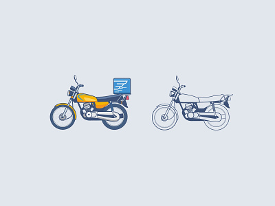 Motorcycle Vector Design For Alopeyk App branding design graphic design illustration illustrator vector