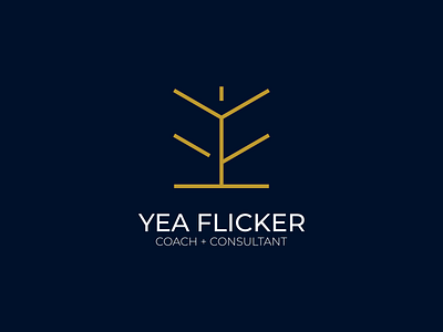 Minimalist Logo Concept for Yea Flicker abstract blue gold brand identity brand logo branding coaching logo consultant logo flat design gold logo icon initial logo logo design logo designer logotype luxurious logo minimal minimalist logo modern logo nature logo simple logo