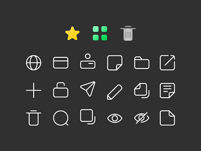 Icon Set for Bitwarden UI