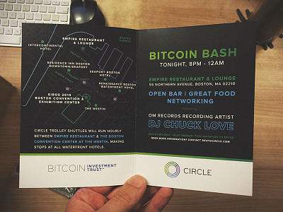 SIBOS Invite bitcoin circle flyer invite party print