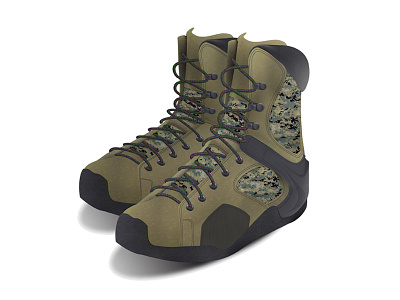 The Hunter Boots boots camo gradient mesh tool illustration illustrator vector