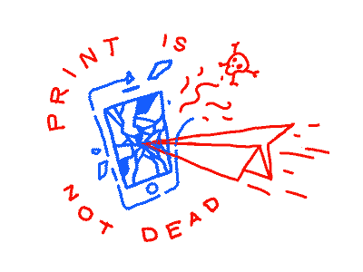Print Is Not Dead color drawing illustration iphone line mobile paper phone plane sketch smartphone