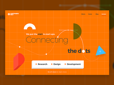 Connecting the dots • • • grid illustration layout vector website