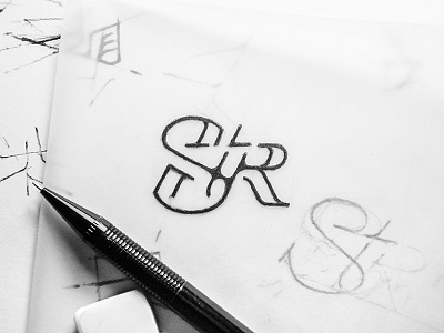 STR drawing eraser lettering logo mark monogram pencil serif sketch typography