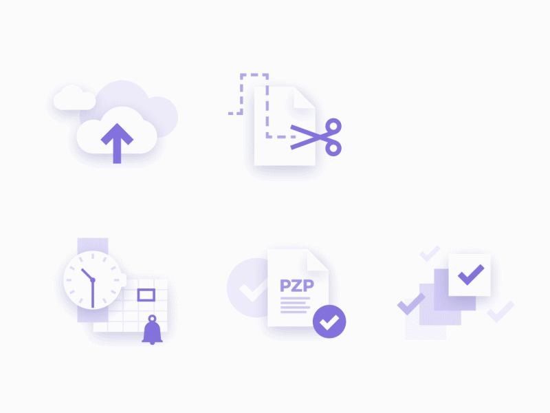 specPZP landing page — animated icons