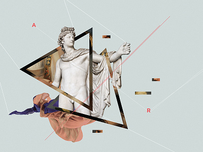 Greek Geometry art classic collage composition geometric greek illustration print