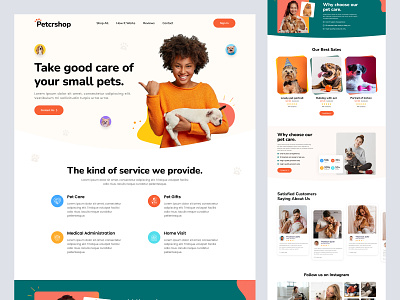 Web Landing Page agency cat dog ecommerce health homepage landing landing page mockup pet pet care pet health pet store pet ui petshop typography ui designer visual website