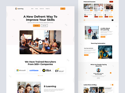 Learning & Training Website clean website course e-learning education landing page landing page design learning learning platform online course onlineclass product school skills teaching training ui university ux web website