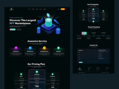 Crypto & NFT Website bitcoin blockchain clean website crypto crypto currency cryptocurrency dark website ethereum exchange finance landing page landing page design modern nft nft website ui ux wallet web website