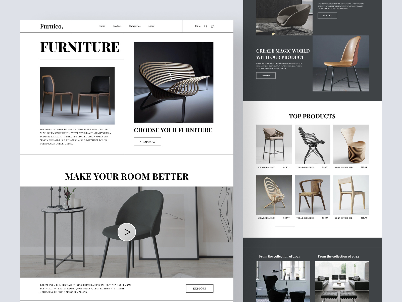 Furniture Website by Tariqul islam on Dribbble