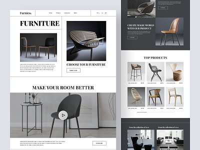 Furniture Website architecture clean e-commerce furniture furniture design furniture landing page interior interior design landing page market online shopping product room shop sofa store ui ux web website