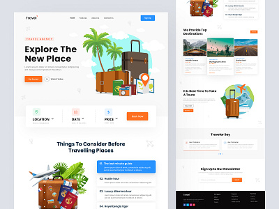 Travel Landing Page ✈️ adventure agency booking destination explore flight app landingpage travel travel agency travel app travel booking travel dashboard travel landing travel landing page travelling trip ui uiux vacation web design