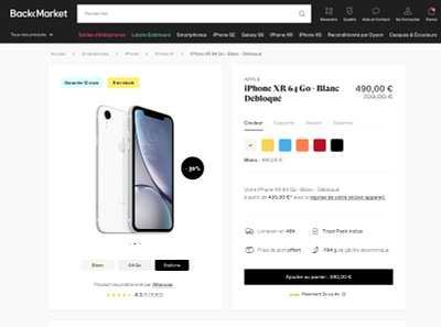 Back market product page redesign app apple branding clean design flat minimal startup ui ux