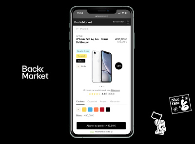 Back market mobile product page redesign app clean design flat iphone minimal mobile startup ui ux