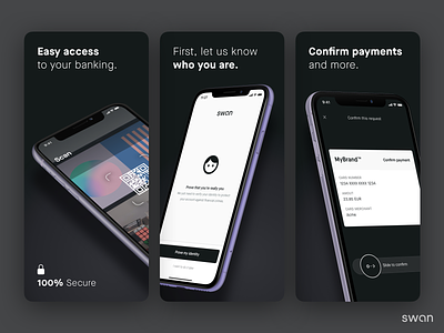 Swan Mobile App app branding design finance fintech flat minimal startup ui ux