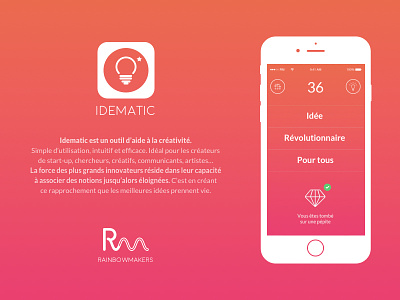 Idematic app clean flat generator idea idematic ios iphone mobile startup ui ux