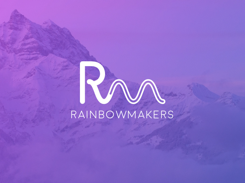 RainbowMakers logo mobile app flat ui gradient identity branding typography design clean brand
