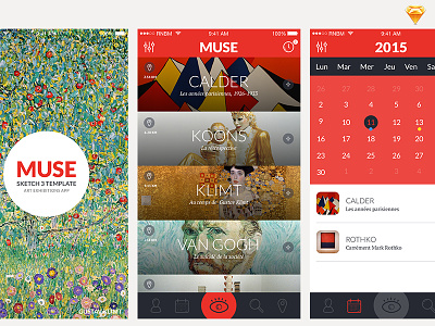 Muse app clean design flat free freebie mobile mockup sketch template ui ux