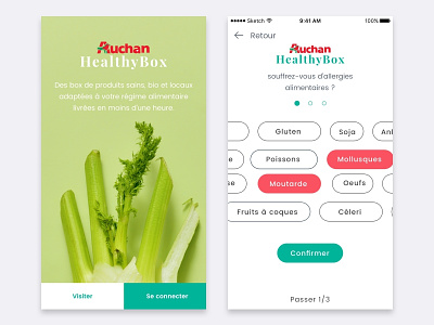 HealthyBox app clean design flat ios iphone mobile ui ux