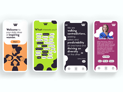 Women saying this App Design branding design app illustration ui ui design uiux uxdesign