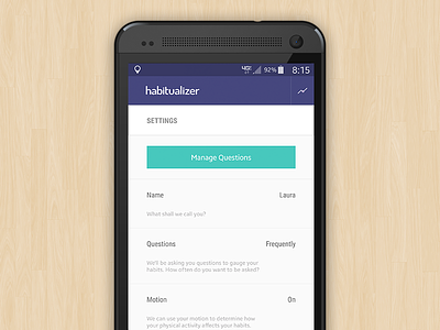 UI Update - Habitualizer android design android development mobile design mobile settings profile settings settings ui user interface