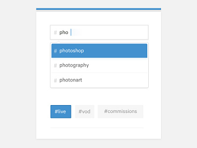 Hashtag Search & Filter dropmenu filters hashtags search ui