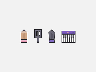 Craft Icons icon icons lines pen pencil piano spatula