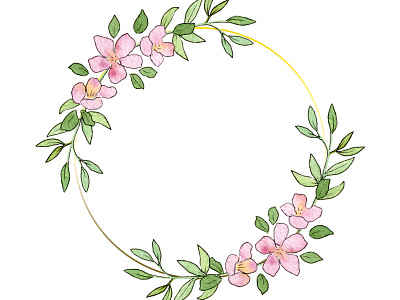Wreath. blossom design doodle draw flower handdrawn illustration watercolor wreaht