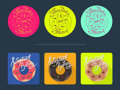 Sabertooth Bakery Stickers bakery design donut food stickers vegan