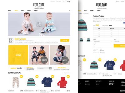 Littlepeople children cloth ecommerce slovakia wear webdesign white yellow