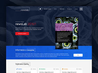 Newslab blue clinic dark doctor health journal laboratory medicine science webdesign website
