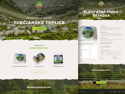 Bryndziaren cheese green microsite milk nature sheep slovakia traditional webdesign