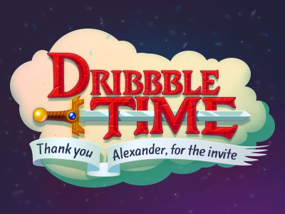 Thank you adventure time debut draft dribbble graphicdesign illustrator invite thank you thanks time