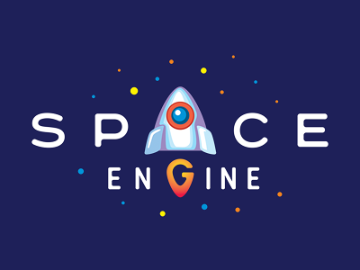 Space Engine astro engine galaxy logo logotype rocket space universe вселенная галактика космос ракета