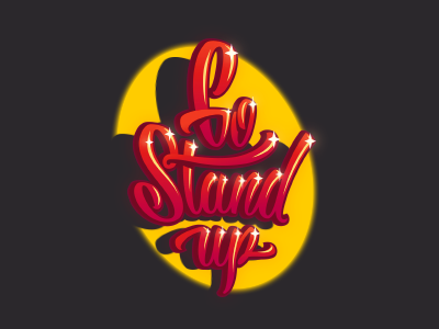 GoStandUp artists comic humor laughter lettering logo logotype performance spotlight stand up