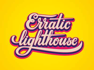 Erratic Lighthouse lettering lighthouse logo logotype yellow