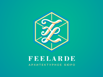 FeeLarde architecture bureau construction cube emblem isometric lettering ligature logo logotype three dimensional volume