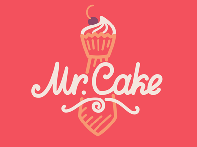 Mr. Cake cake cakes candy confectionery cook cream logo logotype mr sweet tie