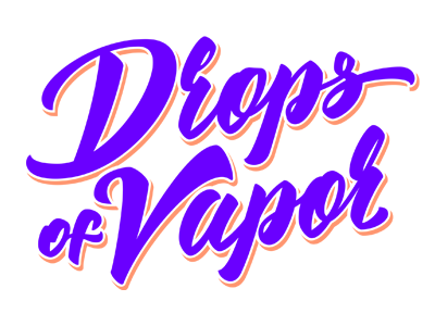 Drops of Vapor cigarette cloud lettering logo logotype smoke steam vape
