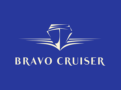 Bravo Cruiser blue bravo cruise diamond logo logotype ocean sea ship travel wave