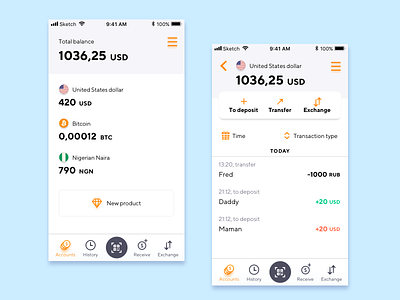 Crypto wallet bitcoin crypto dollar interface money tabbar transfer wallet wallet app