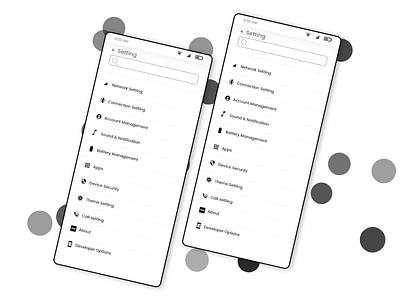 setting page mobile ui